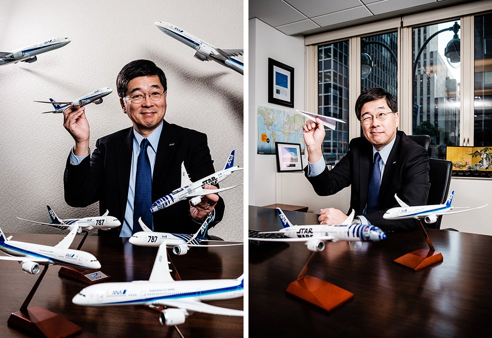 Hideki Kunugi with airplanes