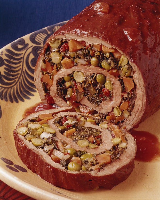 Roulade on plate