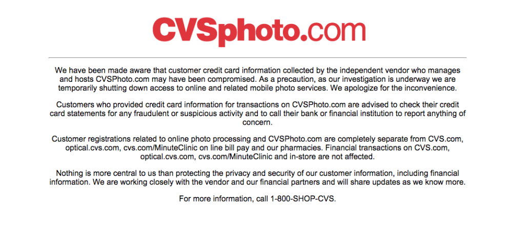 CVSPhoto.com hacked