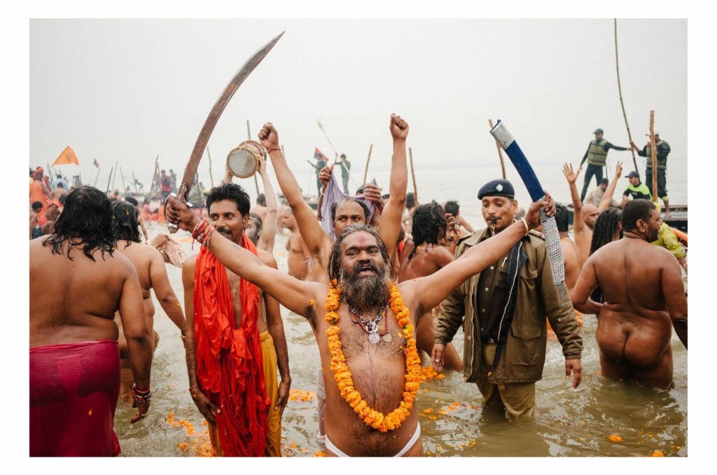 People bathing in the Ganges