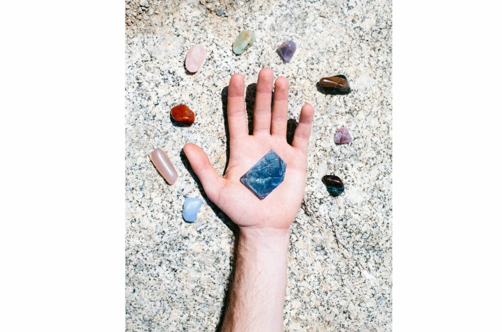 crystals in hand
