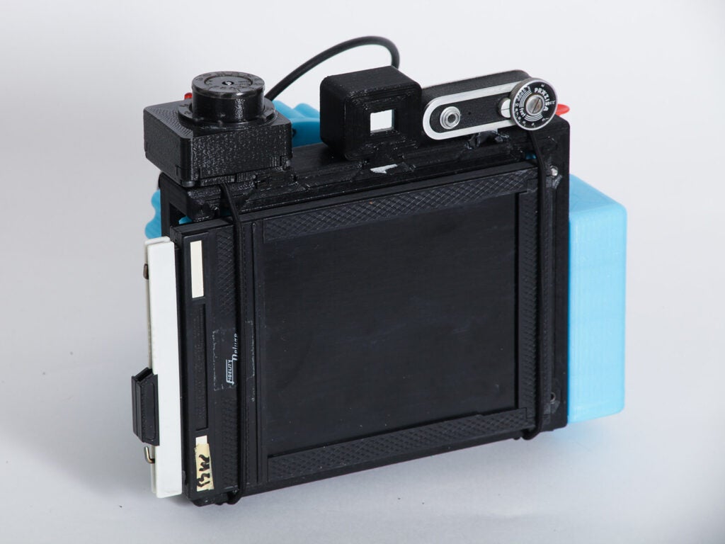 Blue Cameradactyl OG 4x5 hand camera
