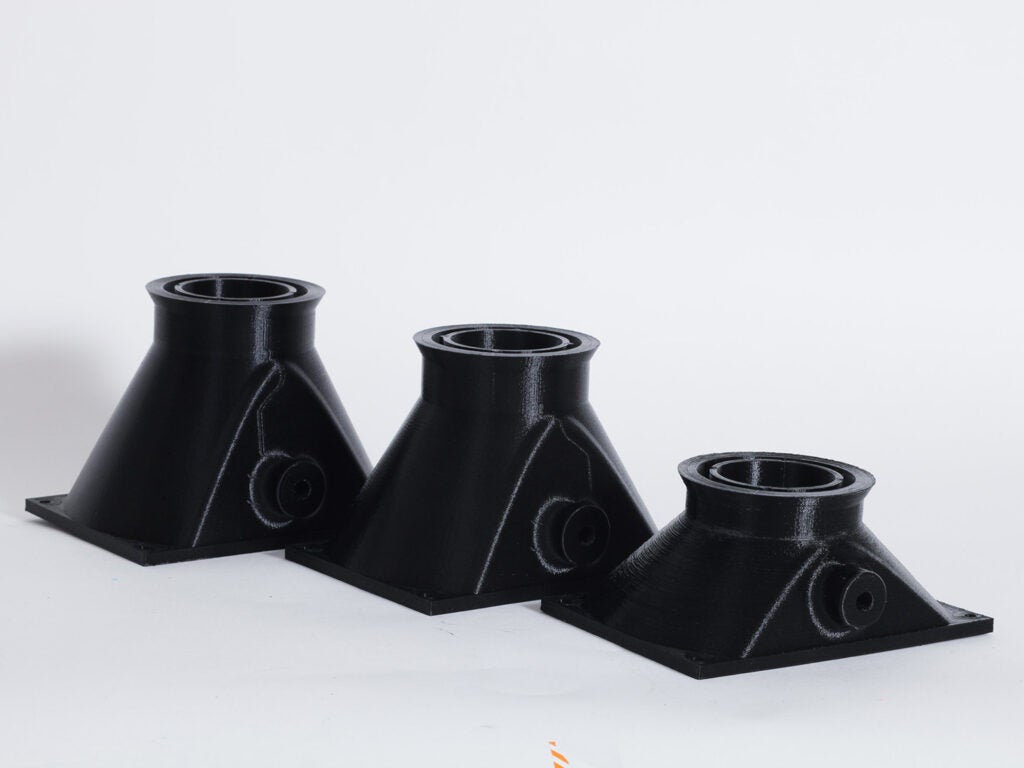 black 3D printed pieces