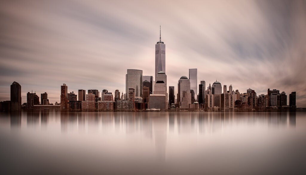 long exposure of the Manhattan skyline
