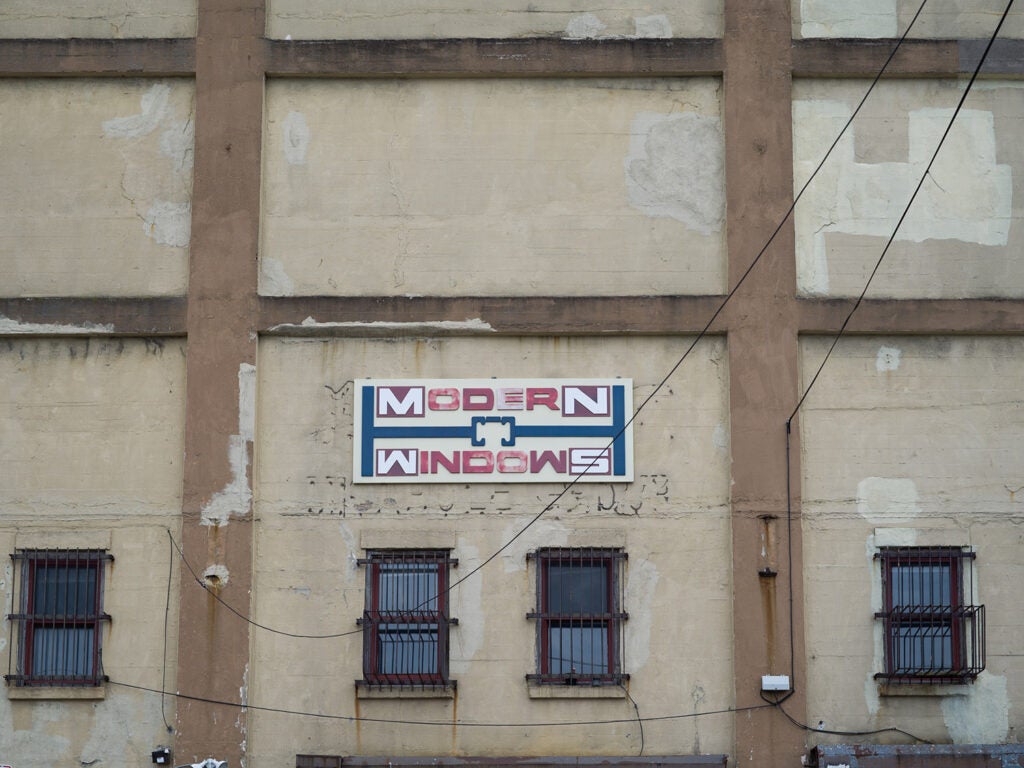 Modern windows sign on building