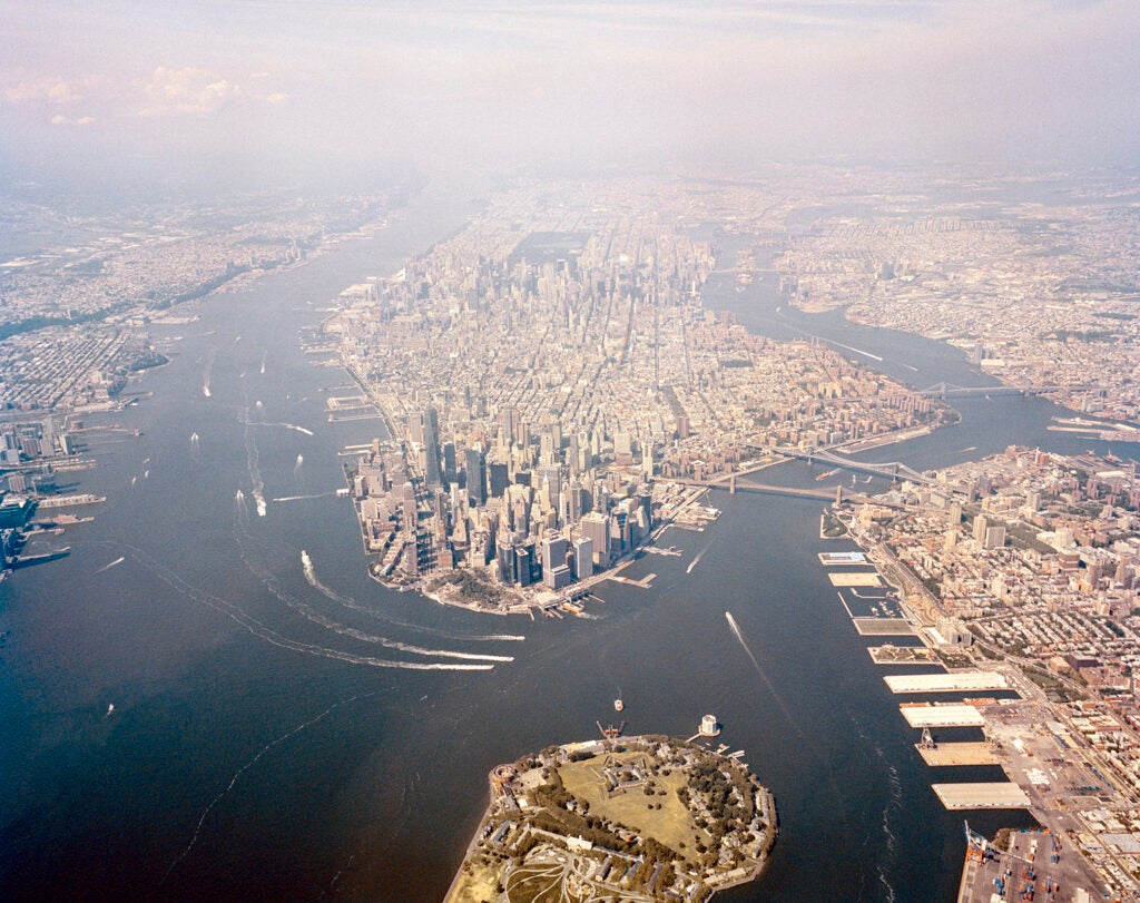 Aerial view of lower Mnahattan