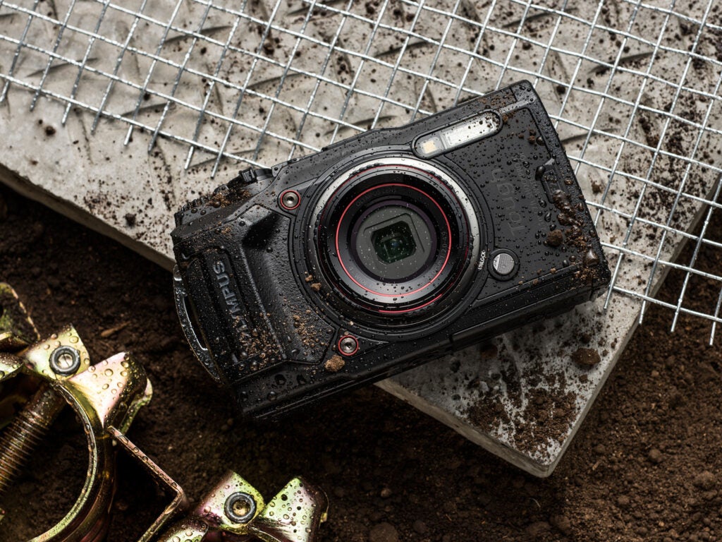 Olympus TG-6 covered in dirt
