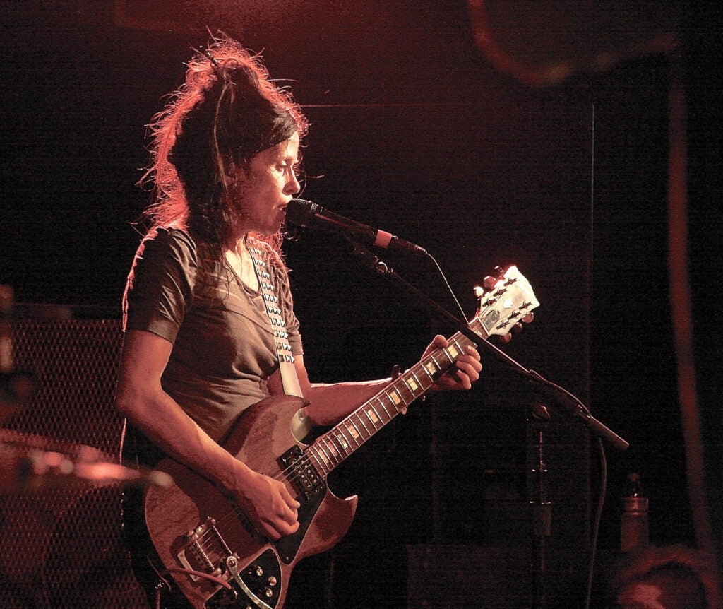 Kat Bjelland with guitar