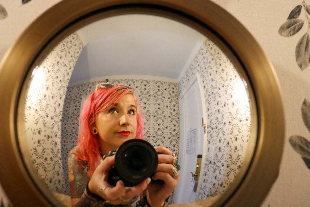 Photographer mirror self-portrait