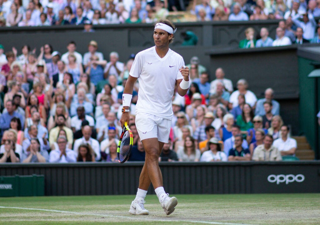 Tennis player in white at Wimbledon Tennis Championships