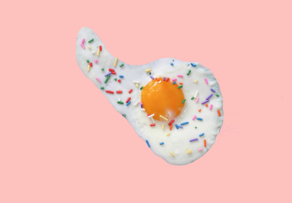 egg with sprinkles