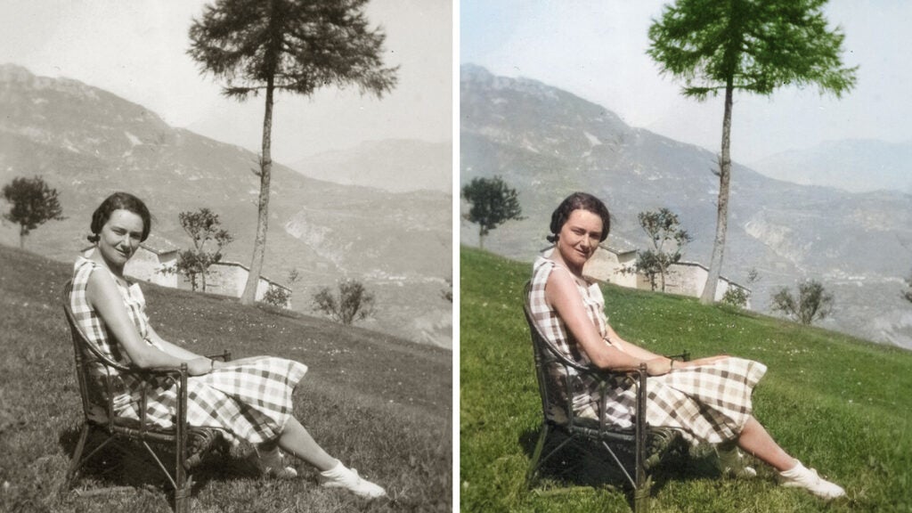 colorized black and white photo