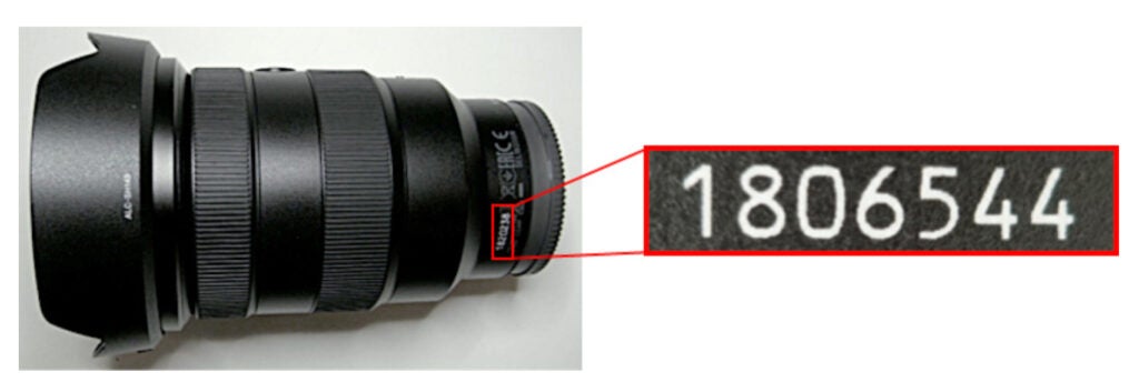 Sony lens serial number