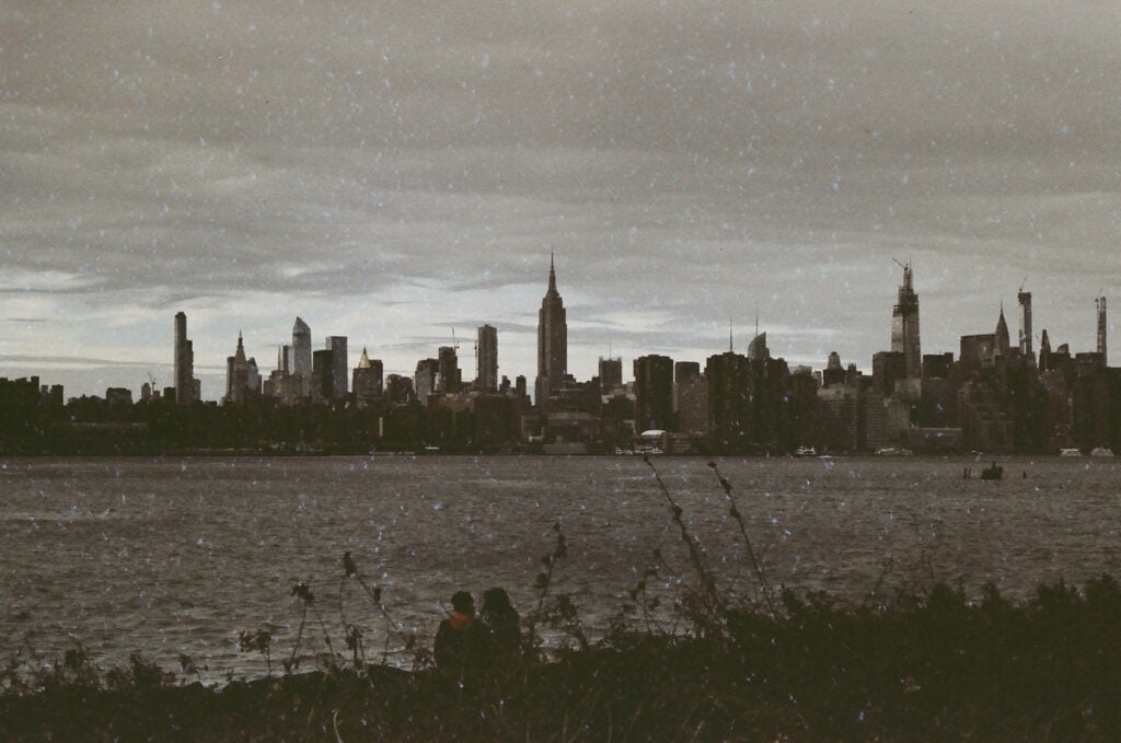 Manhattan skyline on an overcast day