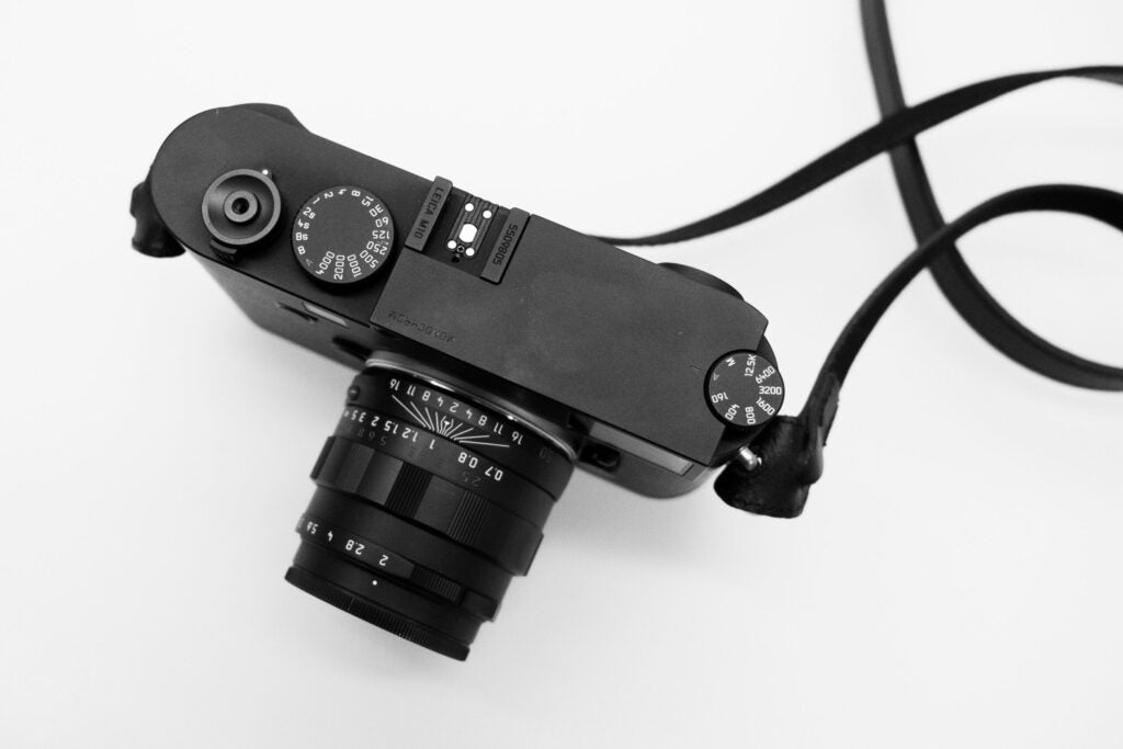 Top view of the Leica M10 Monochrom.