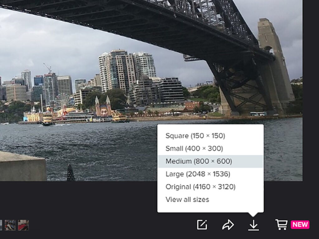 Flickr file quality picker