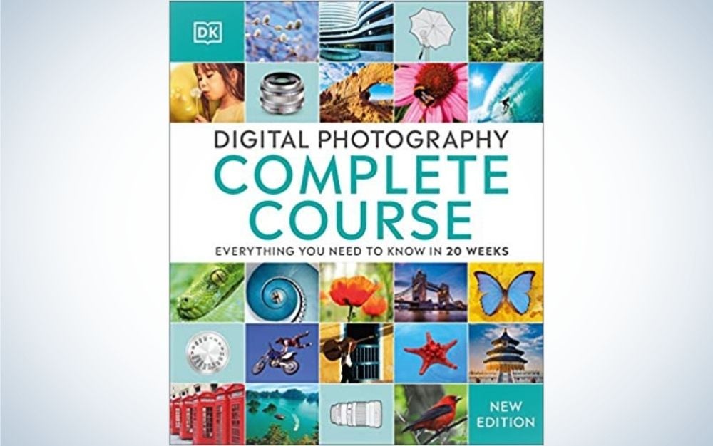 Cover of Digital Photography Complete Course book with colorful and different images into it.