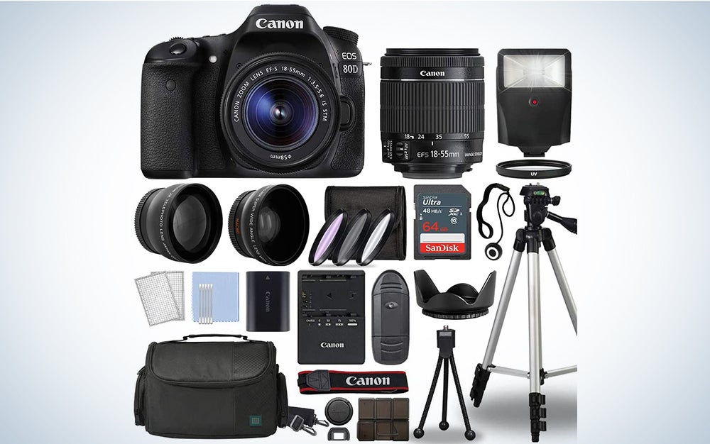 black canon eos 80d dslr camera prime day