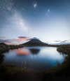 mount taranaki with milky way