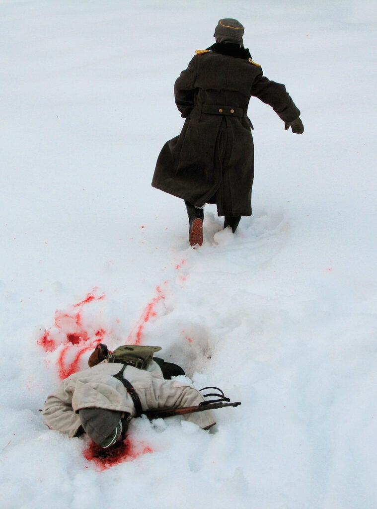 dead soldier in the snow