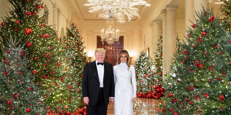 Why does the White House Christmas portrait look so weird?