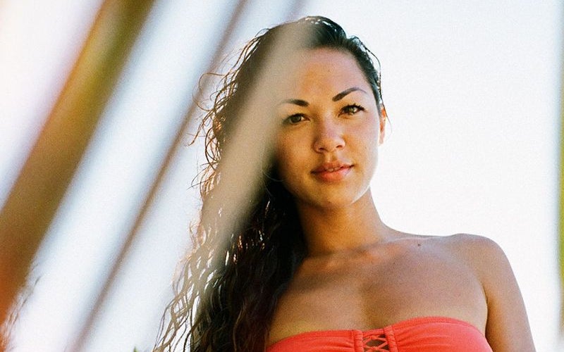 Woman in orange bikini