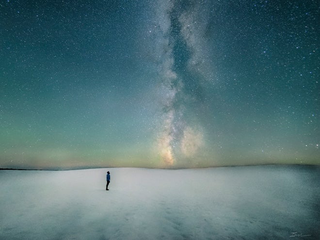 Bright starfield against a night sky