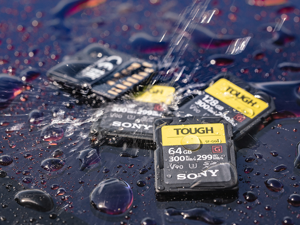 sony tough sd card in the water