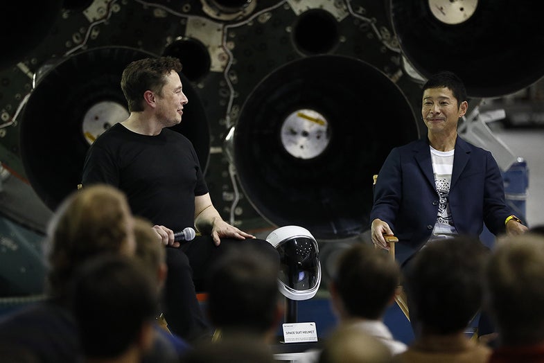 Elon Musk and Yusaka Maezawa