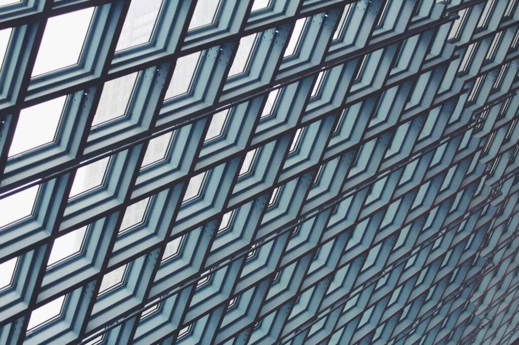 Glass window of the Seattle Public Library