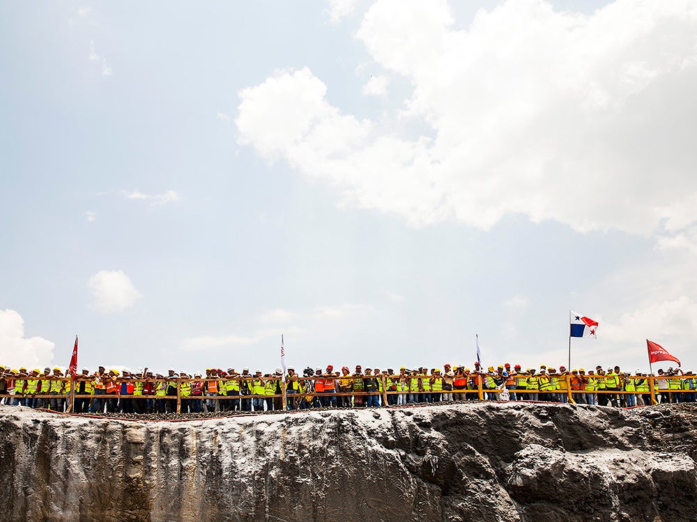 nearly completed Agua Clara Locks celebration