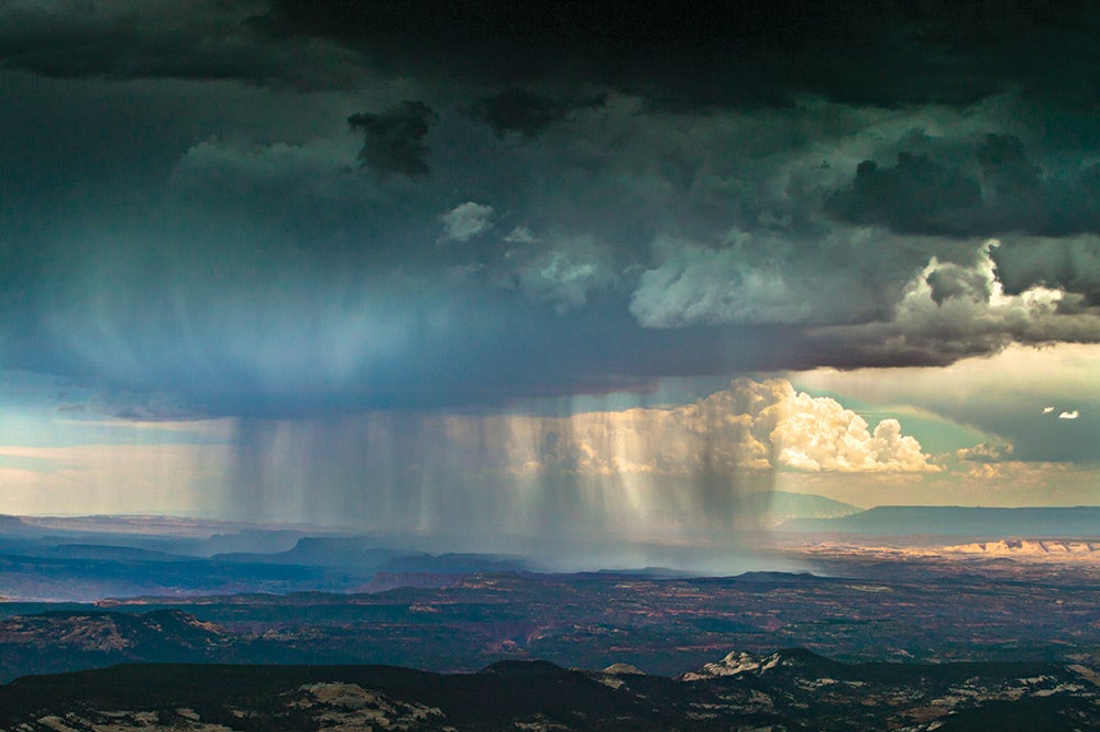 Downpour from above in the Canyonlands Utah