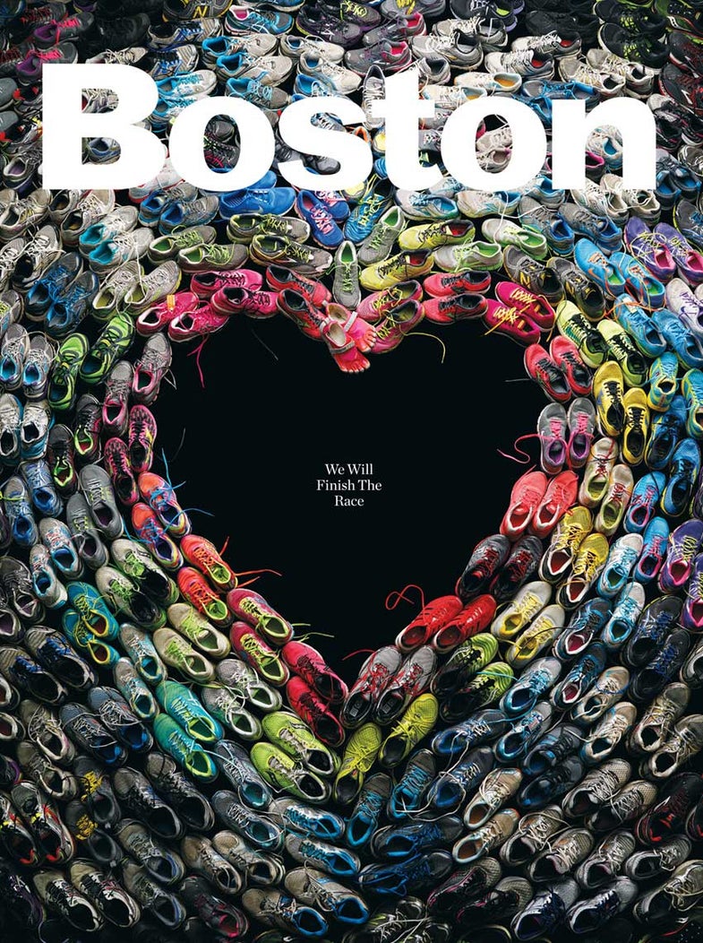 Boston Magazine Marathon Sneaker Tribute Photo