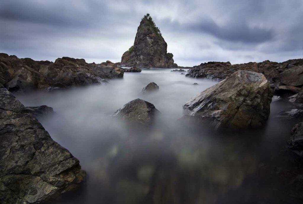 Expecting To See A Colorful Sunrise After A Overnight Stay At The Rocky Coast, But A Morning Rain Shower Weather Greeted Me That Day. Dissapointed But I Still Get My Camera To Try Doing Landscape In This Kind Of Weather. My Time Not Wasted, A Good Monotonous Image Was Created. Another Knowledge For My Passion In Landscape Photography