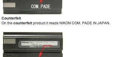 Nikon Warns About The Dangers of Counterfeit Batteries