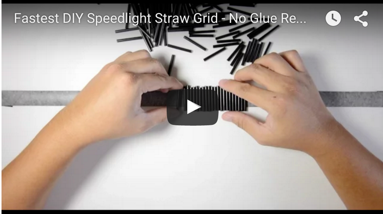 Video DIY Flash Grid Made from Straws