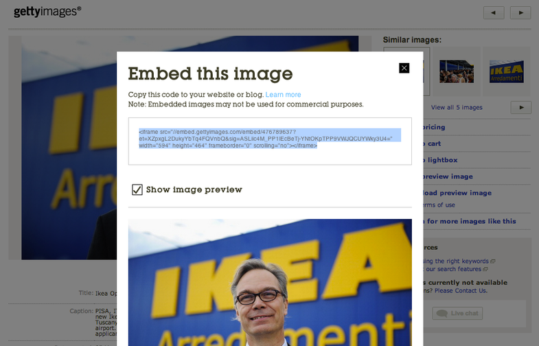 Getty Images Embedding