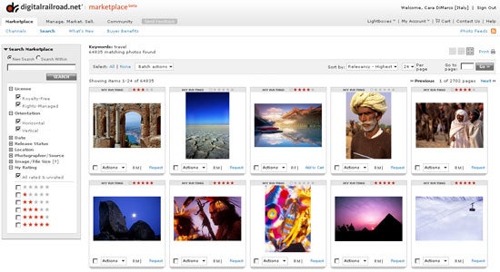 Digitalrailroad.net Marketplace Search Results for keyword 'Travel' deliver the most relevant images, including the buyer's community image ratings.