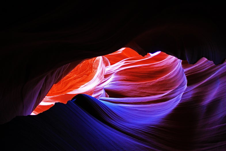 When was the photo taken? Lower Antelope Canyon, AZWhat camera and lens were used? Canon T2i with a 18-55mm f/3.5-5.6Tech specs: 1/30 sec , f/3.5, ISO 800Processing: Simple editing in Photoshop CS6 (color balance, saturation, contrast adjusted).Description:Taken at Lower Antelope Canyon near Page, Arizona. I did not use a tripod for this shot as it is heavy and difficult to carry it. See more of Zi's work here. Want to see your photo picked as our Photo of the Day? Submit it HERE.