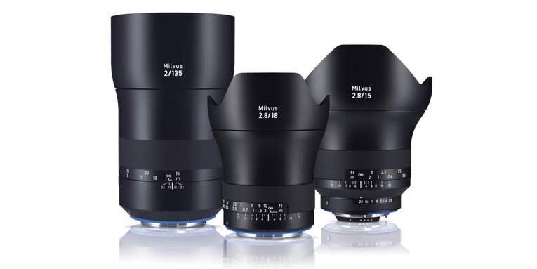 Zeiss Adds 15mm, 18mm, and 135mm Prime Lenses To Its Milvus Lineup