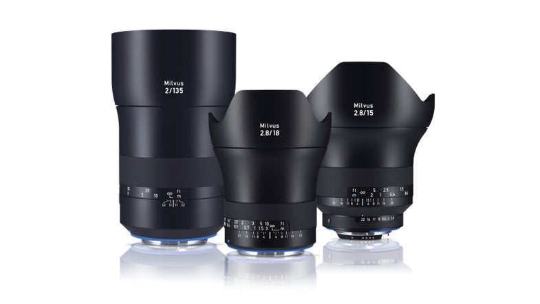 Zeiss Milvus 135mm f/2, 15mm f/2.8, and 18mm f/2.8 Prime Lenses