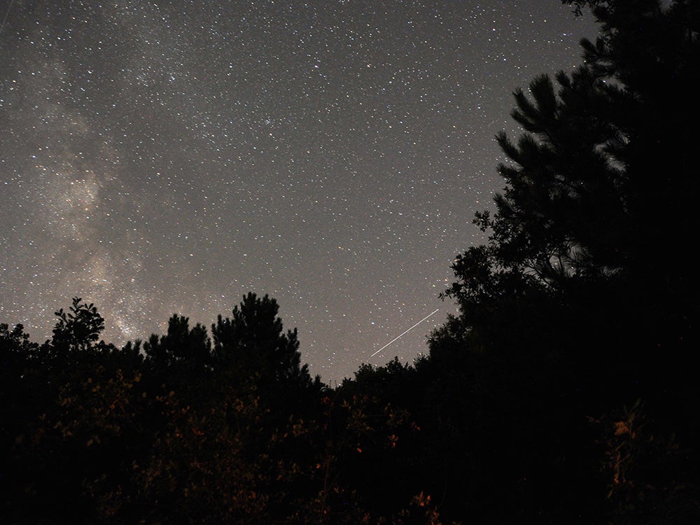 Perseid meteors streaks across the sky