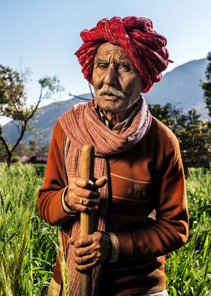 An environmental portrait of the local farmer captured in Puskhar, India.