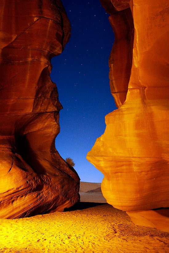 When and where was the photo taken? Upper Antelope Canyon, Page, AZ; September, 2012.What camera and lens were used? Canon 7D and EF16-35mm f/2.8L II USM.Tech specs: ISO 800, 60 sec at f/8.0.Processing: Adobe Photoshop CS3 / minimal color tweaking.Description: this was my first attempt at light painting. See more of Iwan's work here. Want to see your photo picked as our Photo of the Day? Submit it HERE.