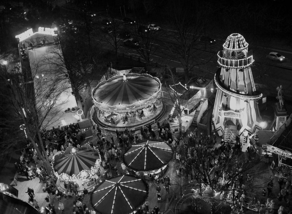 Today's Photo of the Day was taken by Richard Williams using a Panasonic DMC-GF5
LUMIX  with a G 20mm f/1.7 lens at 1/60 sec, f/1.7 and ISO 500. Williams captured this overhead perspective from the top of a ferris wheel he was riding with his granddaughter. See more work <a href="https://www.flickr.com/photos/95575314@N06/">here.</a>