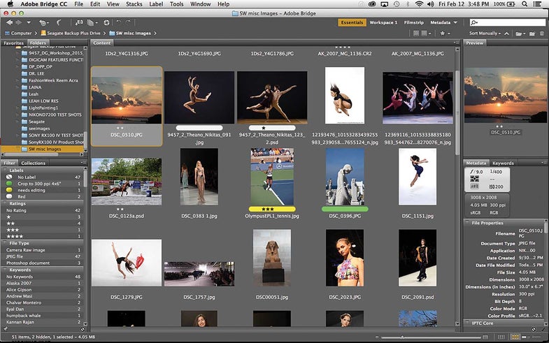 Even if you use Lightroom as your primary editor, don't forget about Bridge. It lets you import, sort, keyword, add metadata, rate, pick, and delete images—no catalog required.