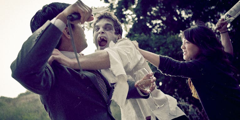 Zombie Attack Makes Engagement Portrait Session Way More Exciting
