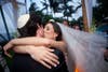 bride and groom kissing