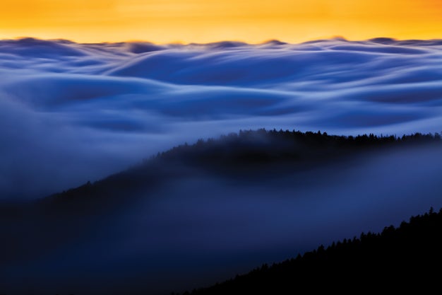 Clouds and Fog at Twilight, Clingmans Dome, Great Smoky Mountains National Park