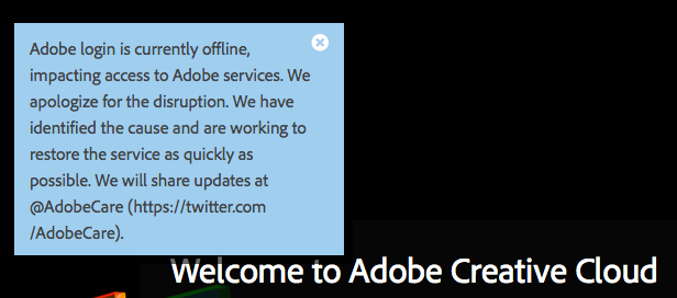 Adobe Creative Cloud Outage